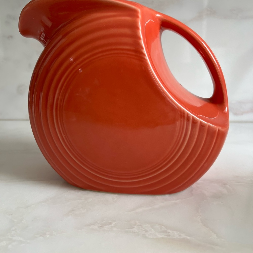 Fiestaware Vintage Style Orange Ceramic Pitcher